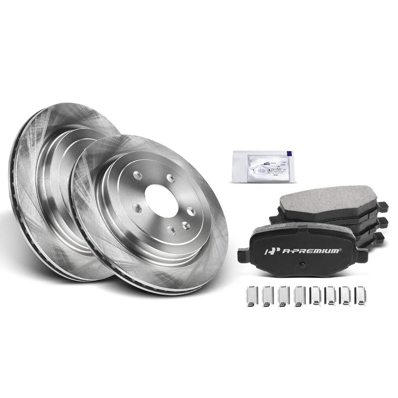 Rear Disc Brake Rotors & Ceramic Brake Pads for Cadillac CTS 2008-2014 Chevrolet
