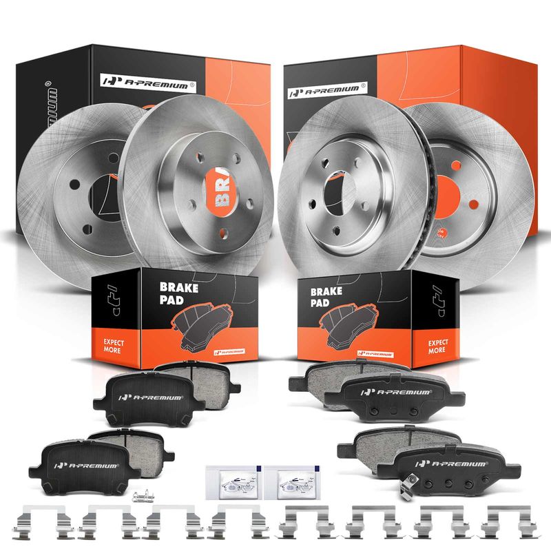 Front & Rear Disc Brake Rotors & Ceramic Brake Pads for Chevrolet Cobalt Pontia