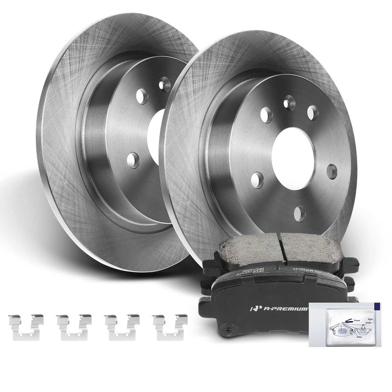 Rear Disc Brake Rotors & Ceramic Brake Pads for Buick Regal Chevrolet Malibu