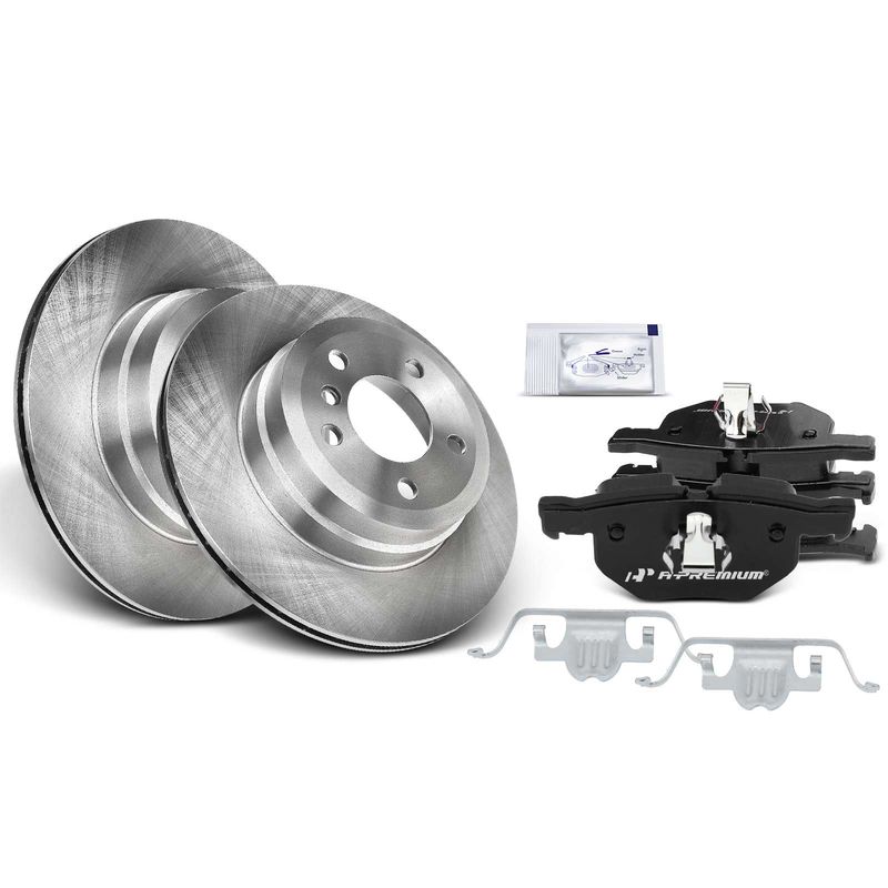 Rear Disc Brake Rotors & Ceramic Brake Pads for BMW X5 2007-2018 X6 E70 F15 F16