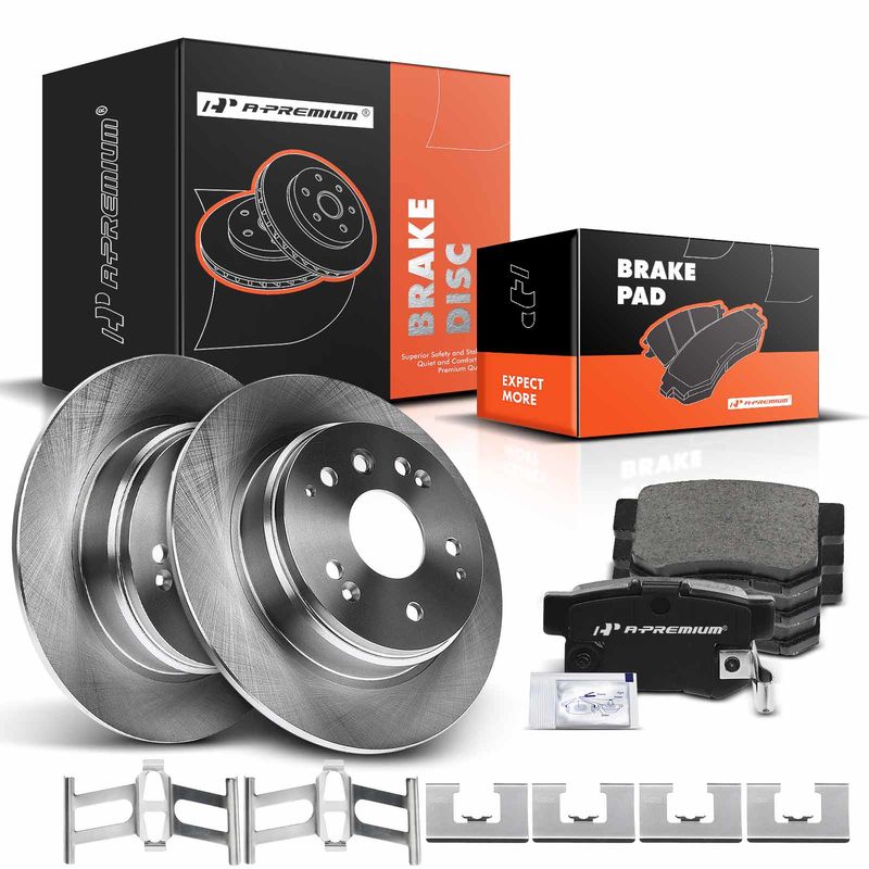 Rear Disc Brake Rotors & Ceramic Brake Pads for Acura TL 04-08 Honda Element