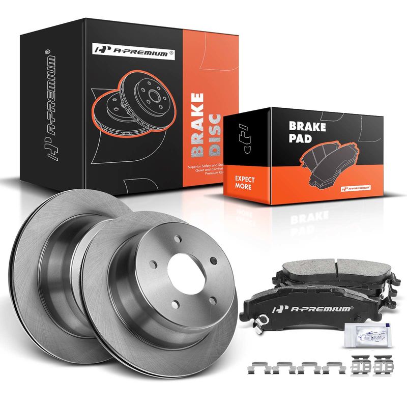 Rear Disc Brake Rotors & Ceramic Brake Pads for Chevrolet Blazer 97-05 S10 GMC