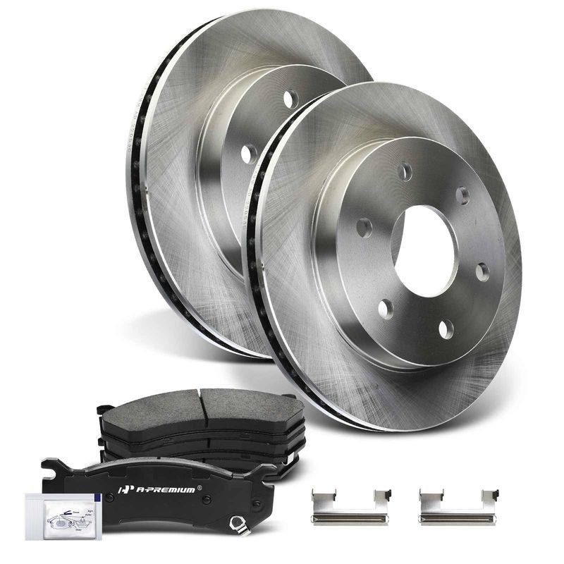 Front Disc Brake Rotors & Ceramic Brake Pads for Chevrolet Express 1500 GMC