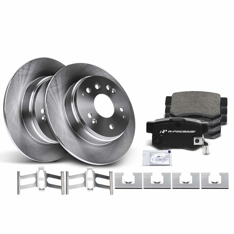 Rear Disc Brake Rotors & Ceramic Brake Pads for Acura TL 04-08 Honda Element