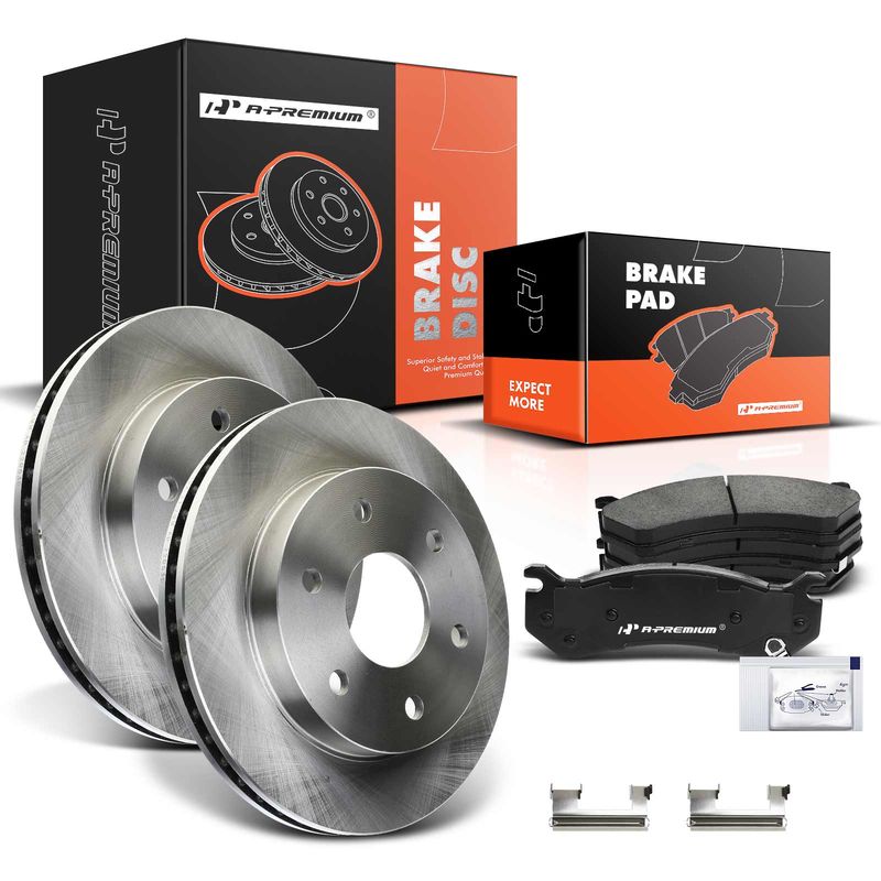 Front Disc Brake Rotors & Ceramic Brake Pads for Chevrolet Express 1500 GMC