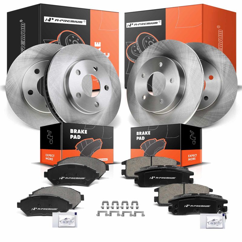 Front & Rear Disc Brake Rotors & Ceramic Brake Pads for Buick Lesabre Ponatic