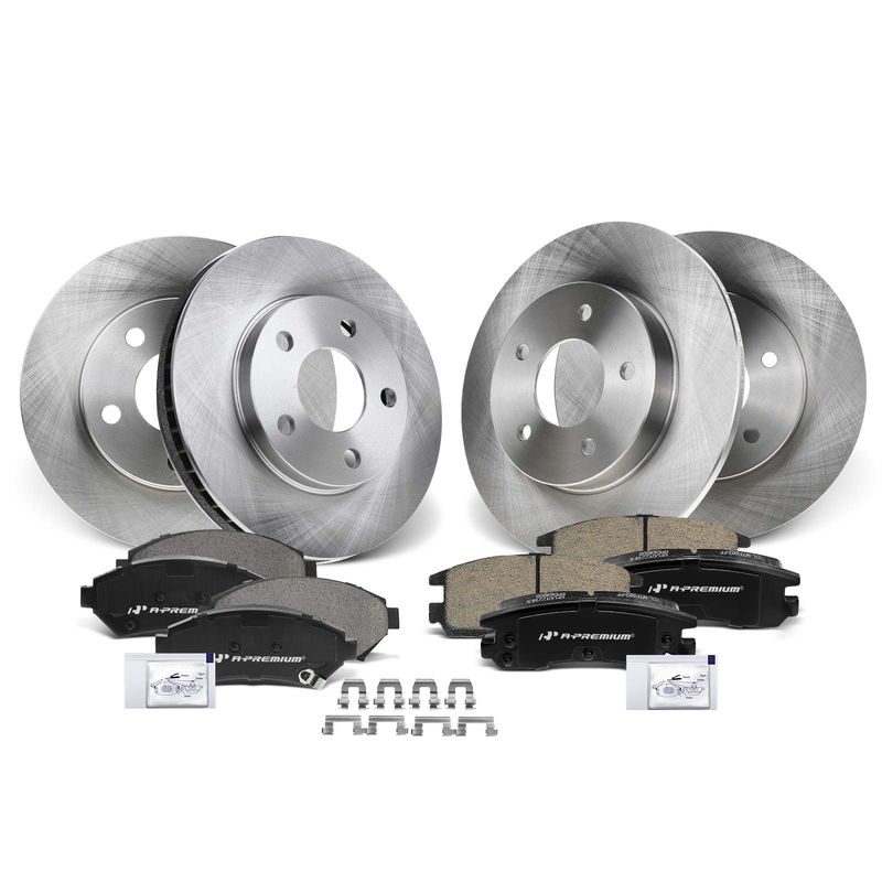 Front & Rear Disc Brake Rotors & Ceramic Brake Pads for Buick Lesabre Ponatic