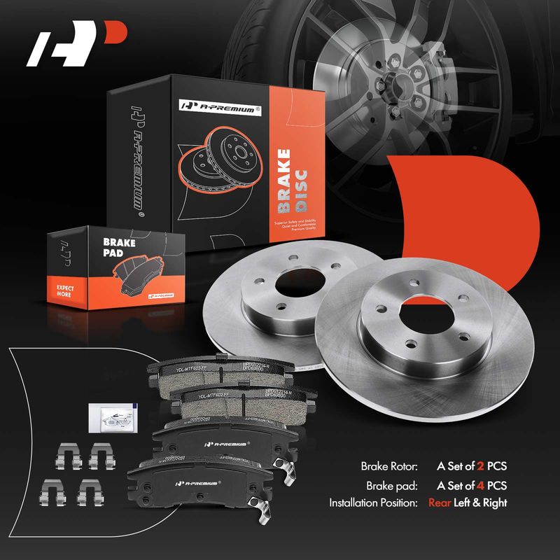 Rear Disc Brake Rotors & Ceramic Brake Pads for Buick Park Avenue Cadillac