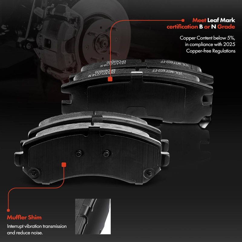 Front & Rear Disc Brake Rotors & Ceramic Brake Pads for Buick Rendezvous Aztek