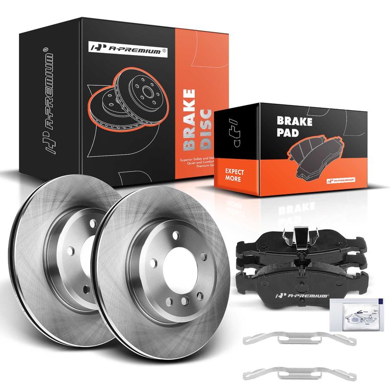 Front Disc Brake Rotors & Ceramic Brake Pads for BMW 323i 325i E46 E36 Z3 E85 Z4