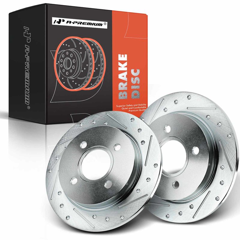 Rear Drilled Brake Rotors for Ford Fiesta 2014-2019 Focus 2001-2007