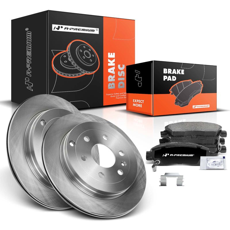 Rear Disc Brake Rotors & Ceramic Brake Pads for Buick Enclave Chevrolet GMC