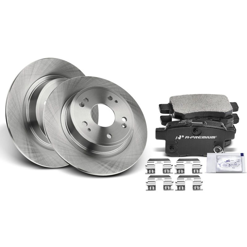 Rear Disc Brake Rotors & Ceramic Brake Pads for Acura TSX Honda Accord