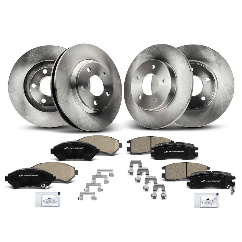 Front & Rear Disc Brake Rotors & Ceramic Brake Pads for Buick LeSabre Park Avenue
