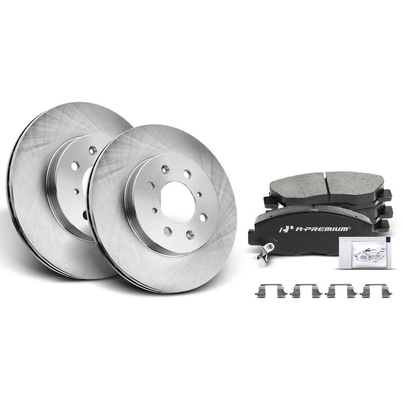 Front Disc Brake Rotors & Ceramic Brake Pads for Acura EL 97-05 Honda Civic