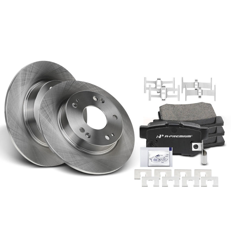 Rear Disc Brake Rotors & Ceramic Brake Pads for Acura CSX 06-11 Honda Civic