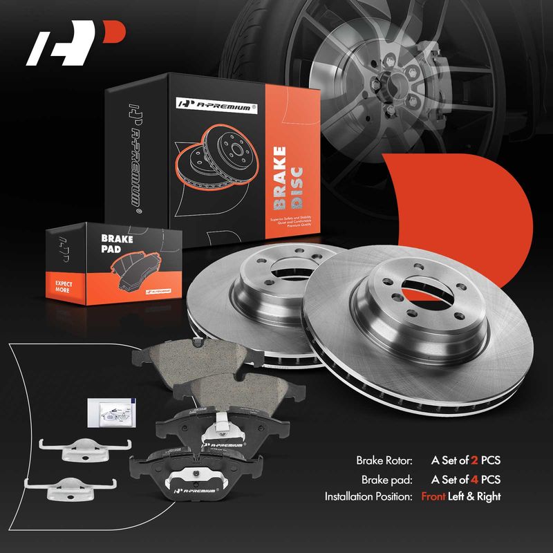 Front Disc Brake Rotors & Ceramic Brake Pads for BMW 335d 335i 335is 335xi X1