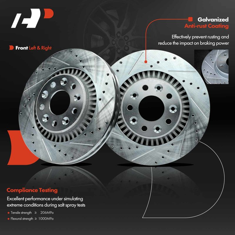 Front Drilled Brake Rotors for Ford Taurus Freestyle Five Hundred Mercury Sable