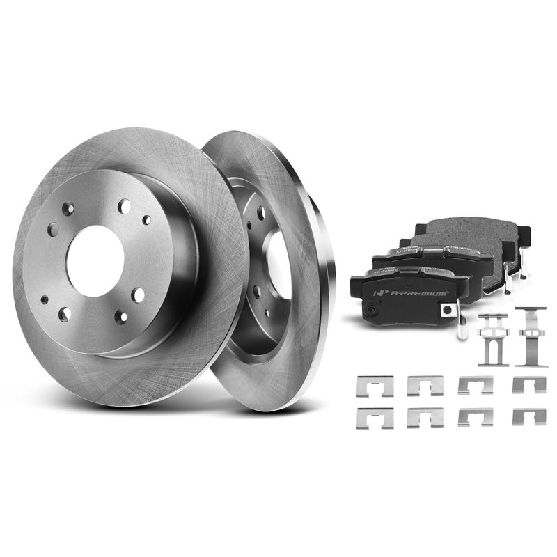 Rear Disc Brake Rotors & Ceramic Brake Pads for Acura CL 1998-1999 Honda 2.3L