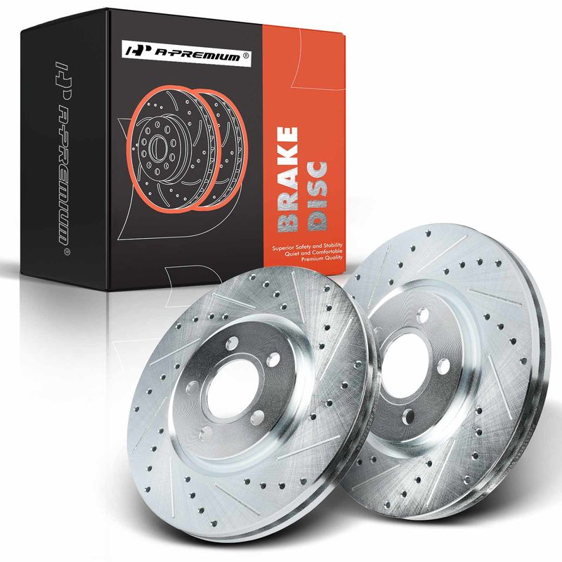 Front Drilled Brake Rotors for Chrysler PT Cruiser 2003-2009 Dodge Neon 2003-2005