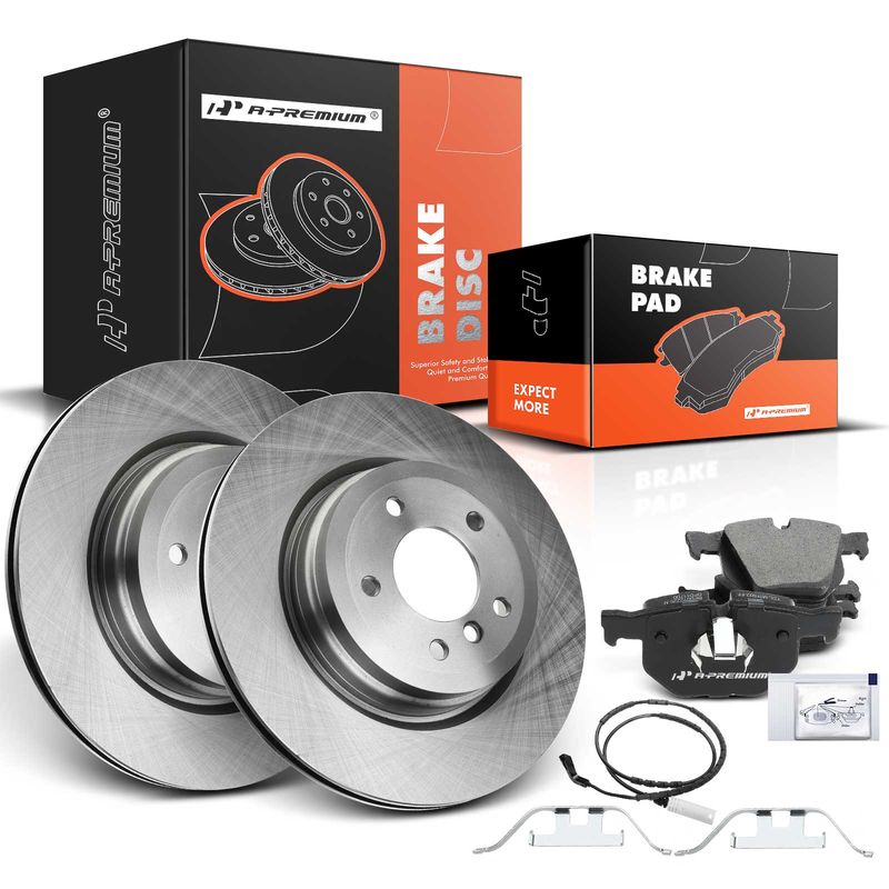 Rear Disc Brake Rotors & Ceramic Brake Pads for BMW 330i 330xi 335d 335is X1 E90