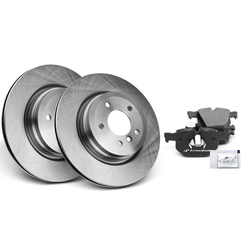 Rear Disc Brake Rotors & Ceramic Brake Pads for BMW 330i 330xi 335d 335is X1 E90