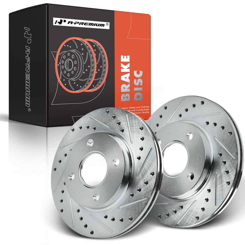 Front Drilled Brake Rotors for Ford Focus 2000-2004 Excluding SVT