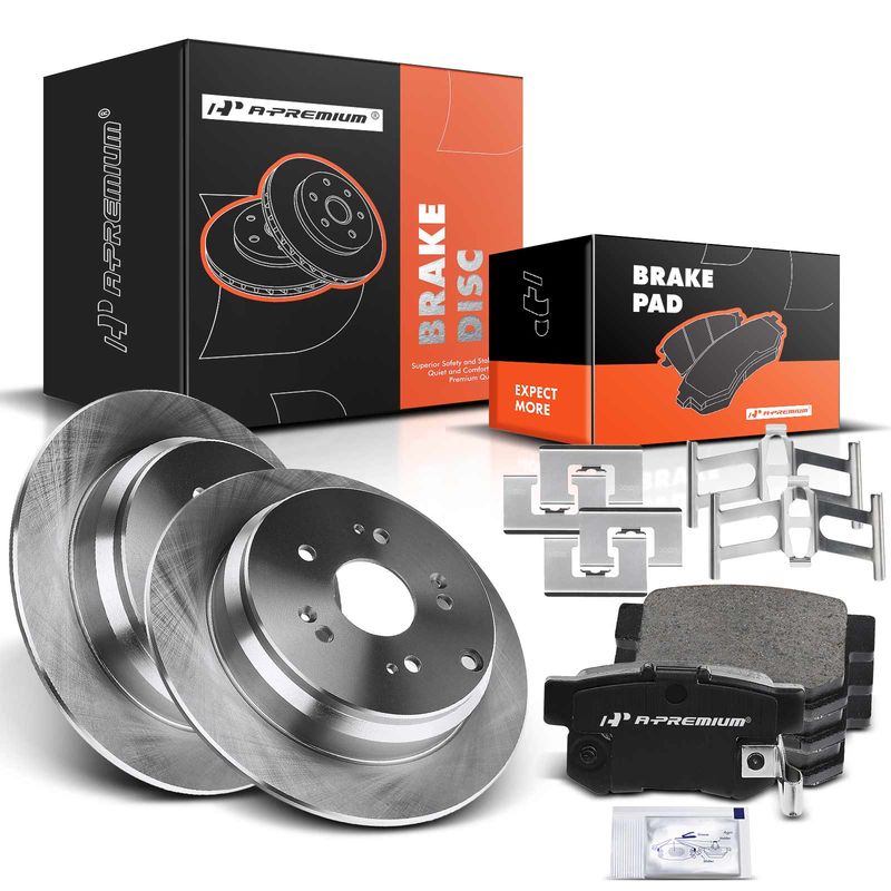 Rear Disc Brake Rotors & Ceramic Brake Pads for Acura RDX 2007-2012 L4 2.3L