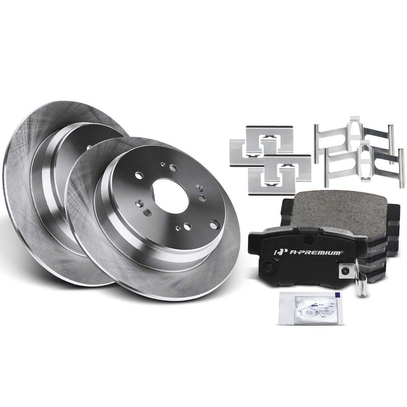 Rear Disc Brake Rotors & Ceramic Brake Pads for Acura RDX 2007-2012 L4 2.3L