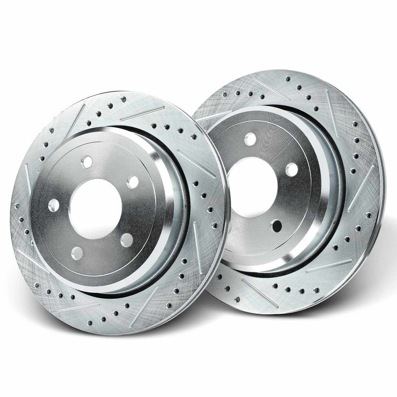 Rear Drilled Brake Rotors for Ford Crown Victoria 2003-2011 Mercury Marauder