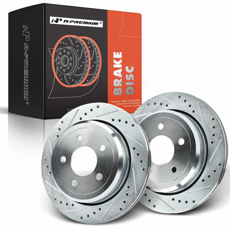 Rear Drilled Brake Rotors for Ford Crown Victoria 2003-2011 Mercury Marauder