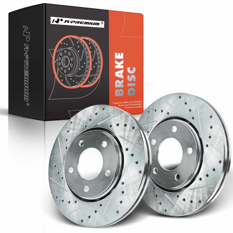 Front Drilled Brake Rotors for Chrysler Town & Country 2003-2007 Voyager Dodge
