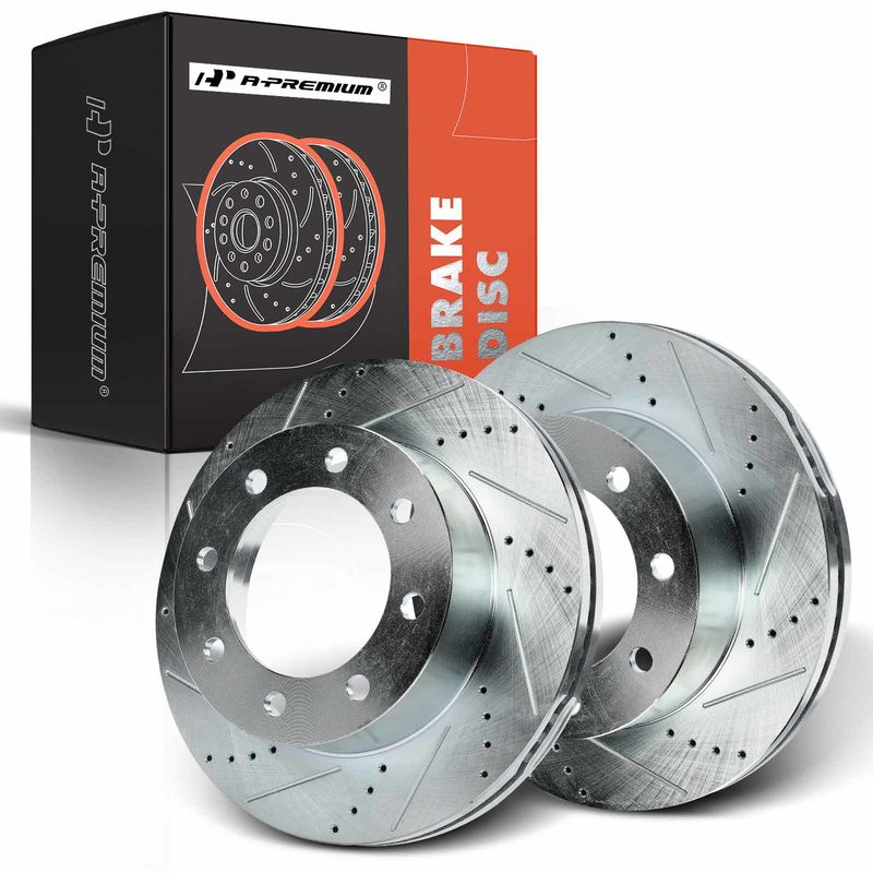 Front Drilled Brake Rotors for Ford F-350 Super Duty 2005-2013 F-450 Super Duty