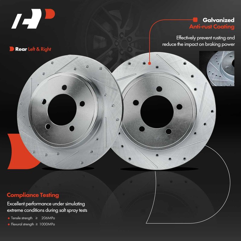Rear Drilled Brake Rotors for Ford Explorer 2002-2010 Mercury Mountaineer