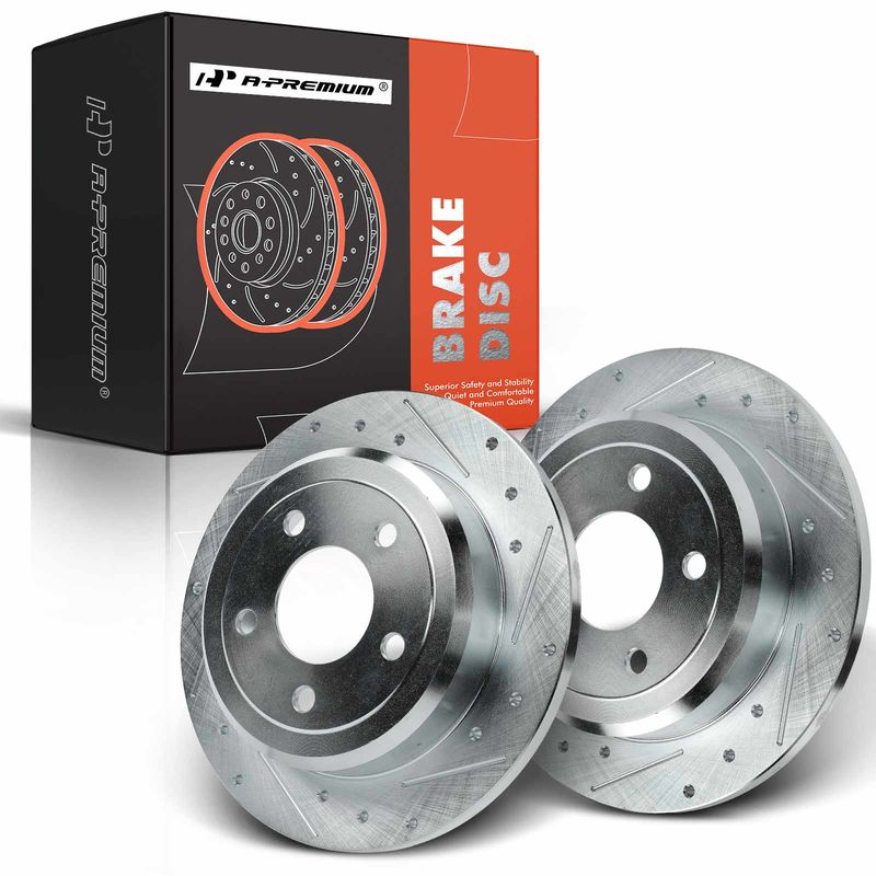 Rear Drilled Brake Rotors for Ford Lincoln Town Car Mercury Grand Marquis