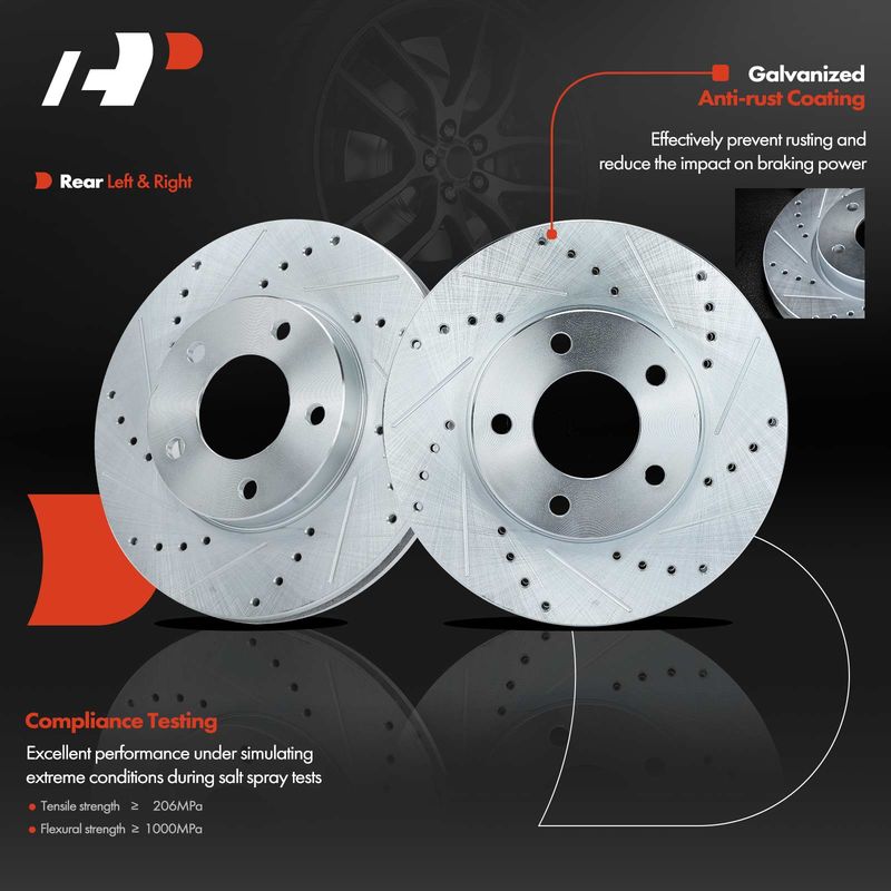 Front Drilled Brake Rotors for Ford Escape 2001-2007 Mazda Tribute Mercury