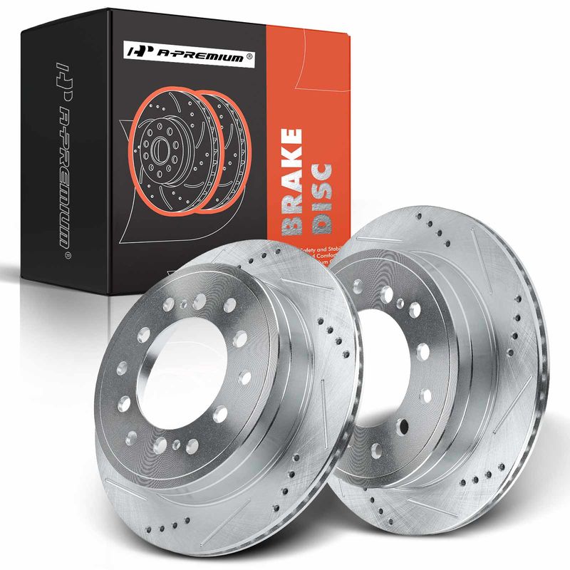 Rear Drilled Brake Rotors for Toyota 4Runner 2010-2021 FJ Cruiser Lexus GX460