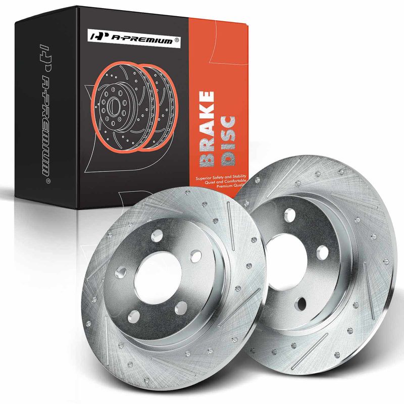 Rear Drilled Brake Rotors for Buick LeSabre Cadillac Oldsmobile Aurora Pontiac