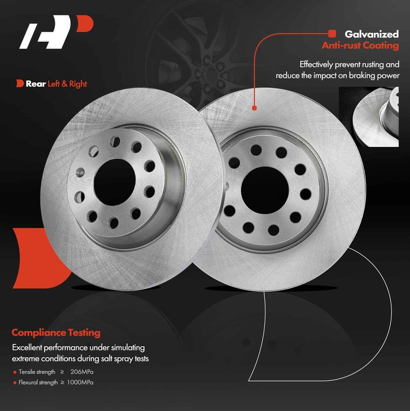 Rear Disc Brake Rotors for Audi A3 A3 Quattro Volkswagen Jetta Passat Eos GTI