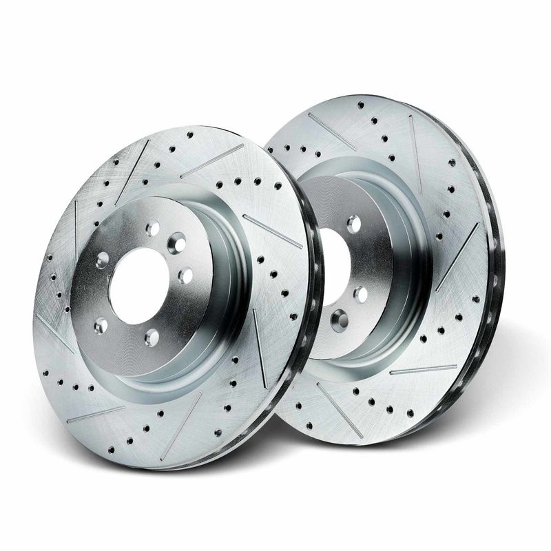 Front Drilled Brake Rotors for Land Rover Range Rover Sport 2006-2017 LR4