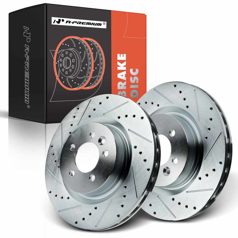 Front Drilled Brake Rotors for Land Rover Range Rover Sport 2006-2017 LR4