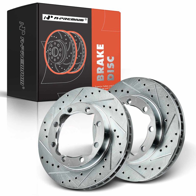 Front Drilled Brake Rotors for Chevrolet K3500 Dodge Ram 2500 3500 GMC