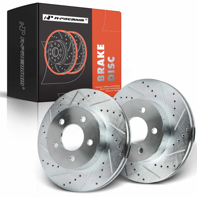 Front Drilled Brake Rotors for Jeep Liberty 2002-2007 L4 2.4L L4 2.8L V6 3.7L