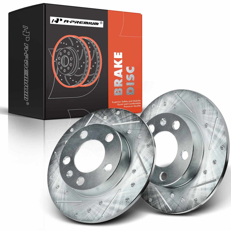 Rear Drilled Brake Rotors for Volkswagen Golf 1999-2006 Jetta Beetle Audi TT