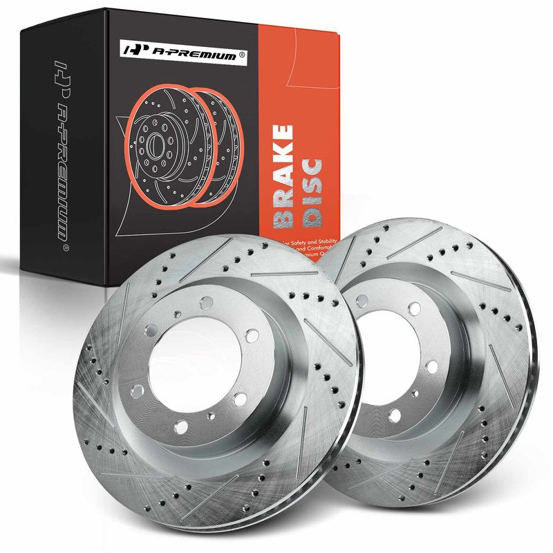 Front Drilled Brake Rotors for Toyota 4Runner 2010-2020 Lexus GX460 2010-2021