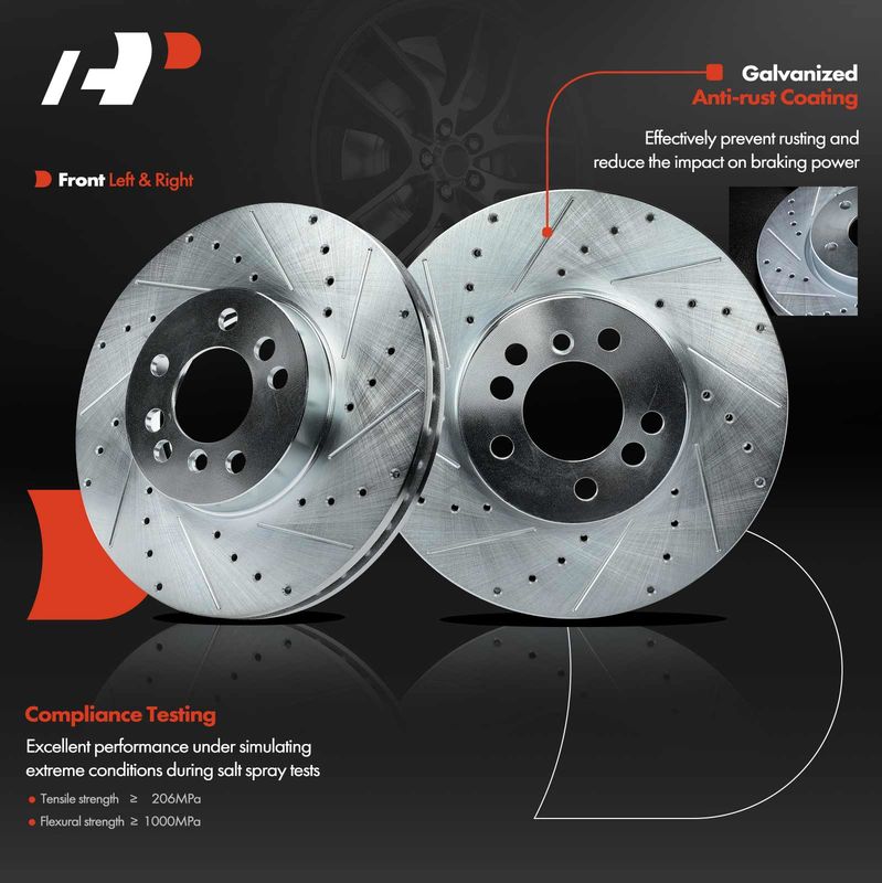 Front Drilled Brake Rotors for BMW E53 X5 2000-2006 3.0L 4.4L