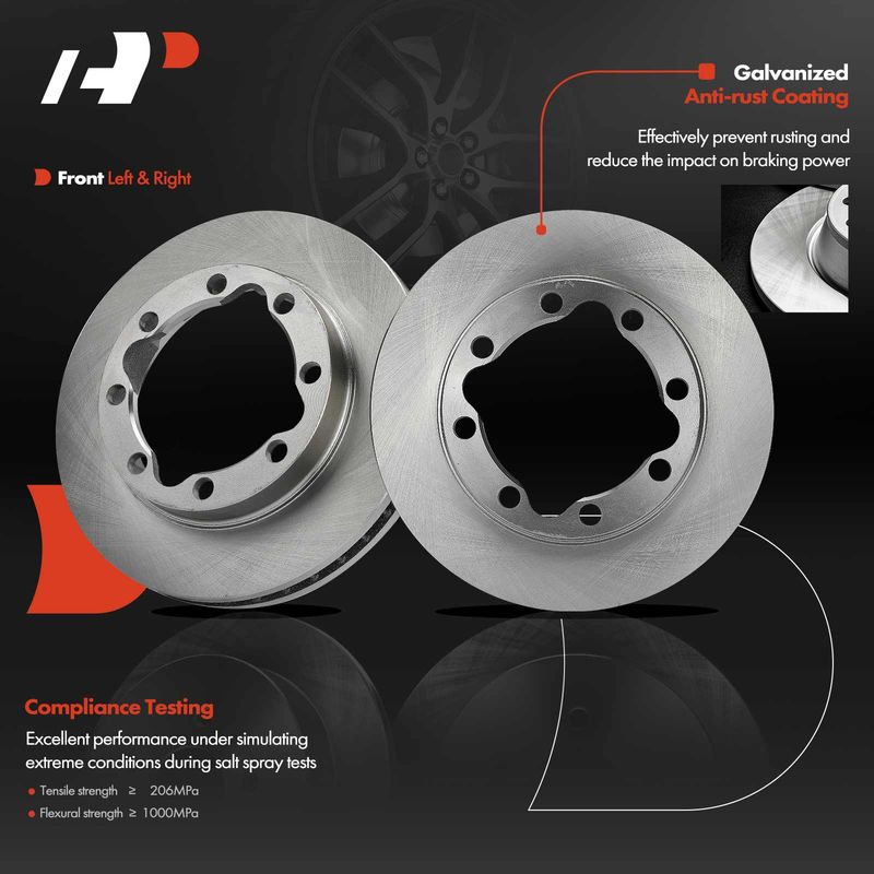 Front Disc Brake Rotors for Chevy K3500 1990-2000 Dodge Ram 2500 3500 GMC K3500