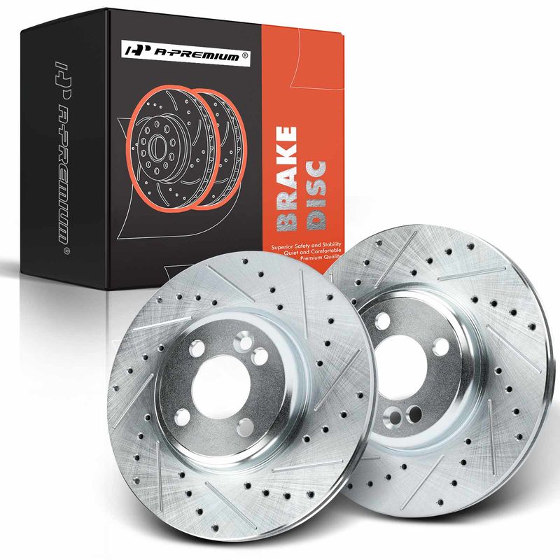 Front Drilled Brake Rotors for Mini Cooper 2007-2015 L4 1.6L