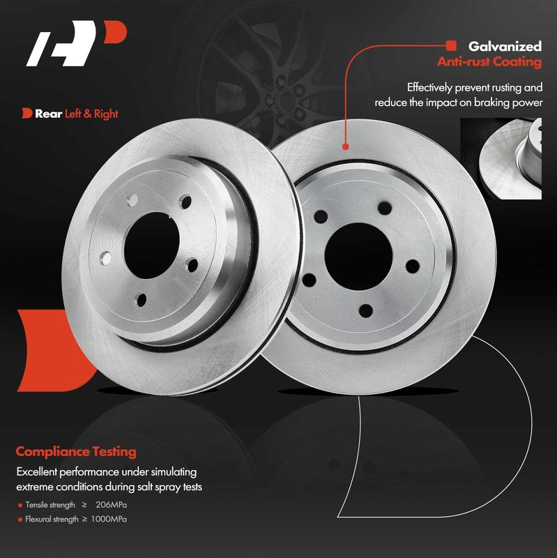 Rear Disc Brake Rotors for Ford Crown Victoria 2003-2011 Mercury Grand Marquis