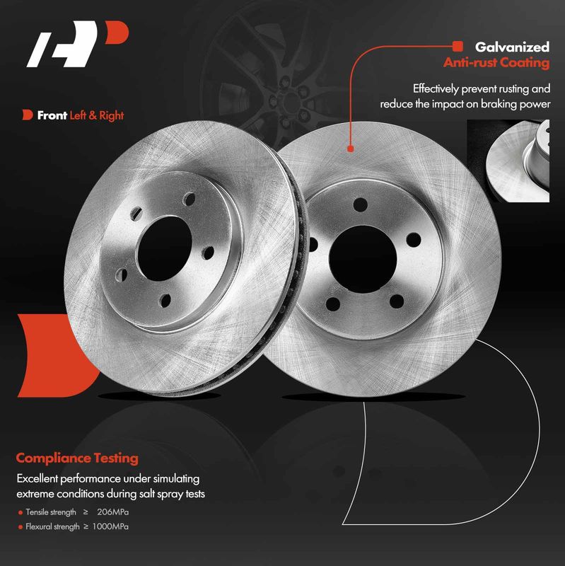 Front Disc Brake Rotors for Ford Mustang 2005-2010 V6 4.0L
